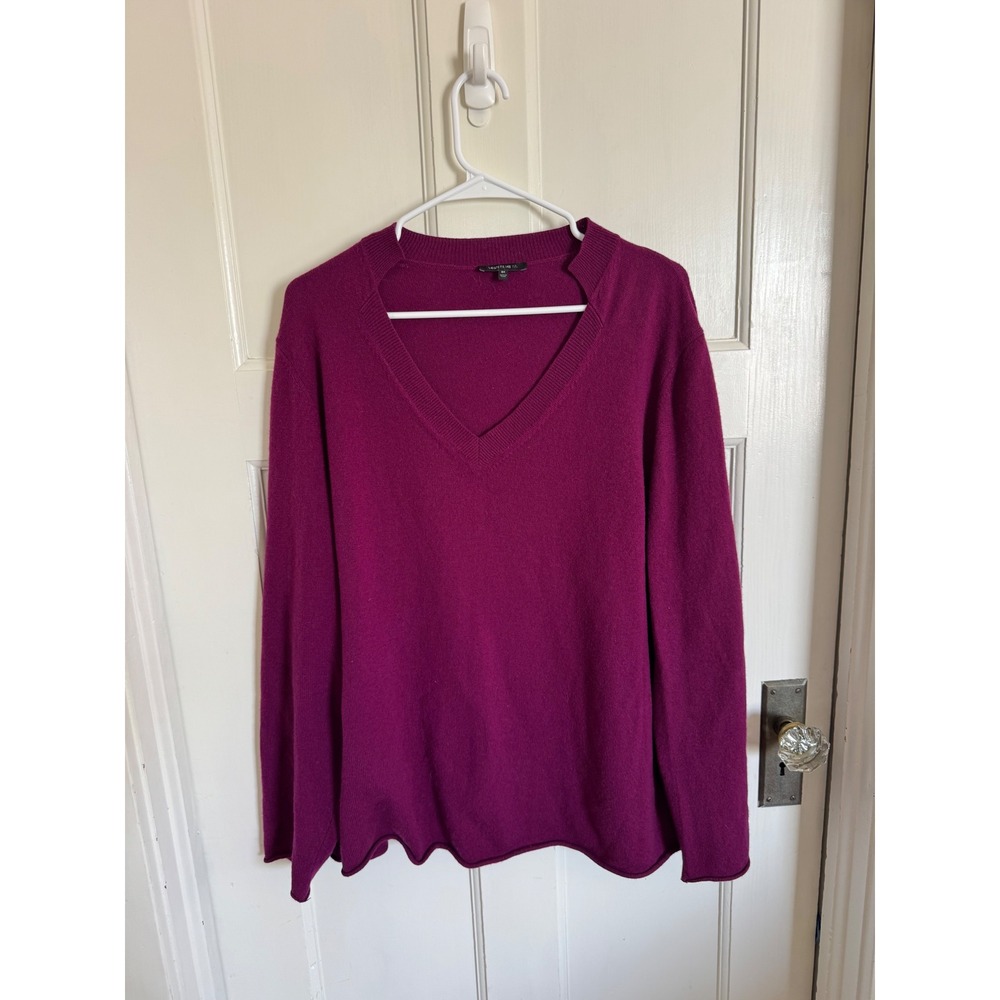 Lafayette 148 fuchsia purple cashmere sweater size 3x